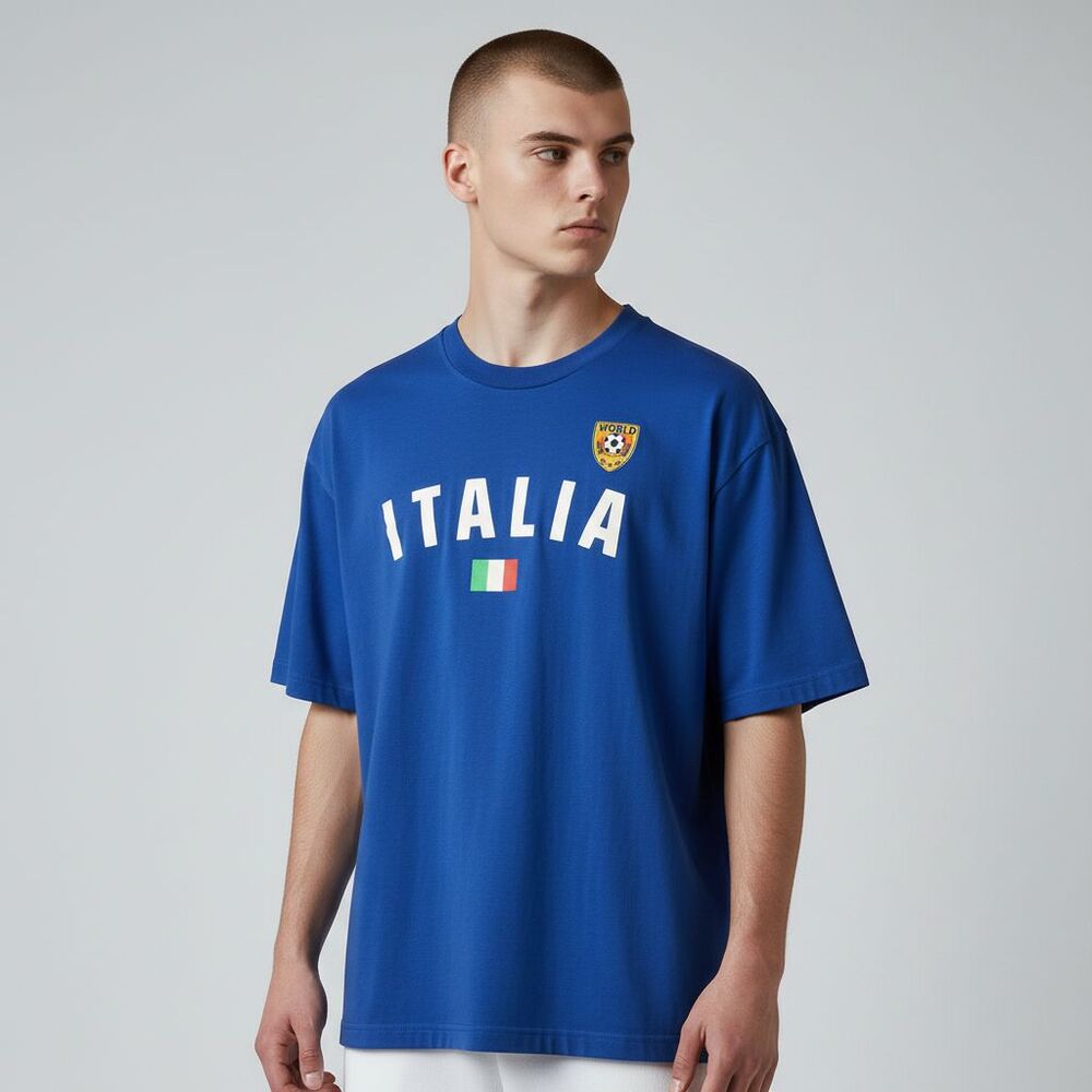Italy Soccer T Shirt Mens XL Blue Fifth Sun World Class Graphic Tee
